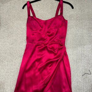 Pink Reformation Satin Mini Dress